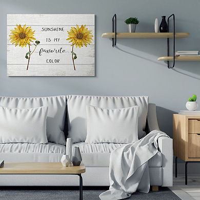 Stupell Home Decor Sunshine is My Favorite Color Canvas Wall Art