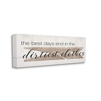 Stupell Home Decor Best Days End in Dirtiest Clothes Laundry Clothespin Canvas Wall Art