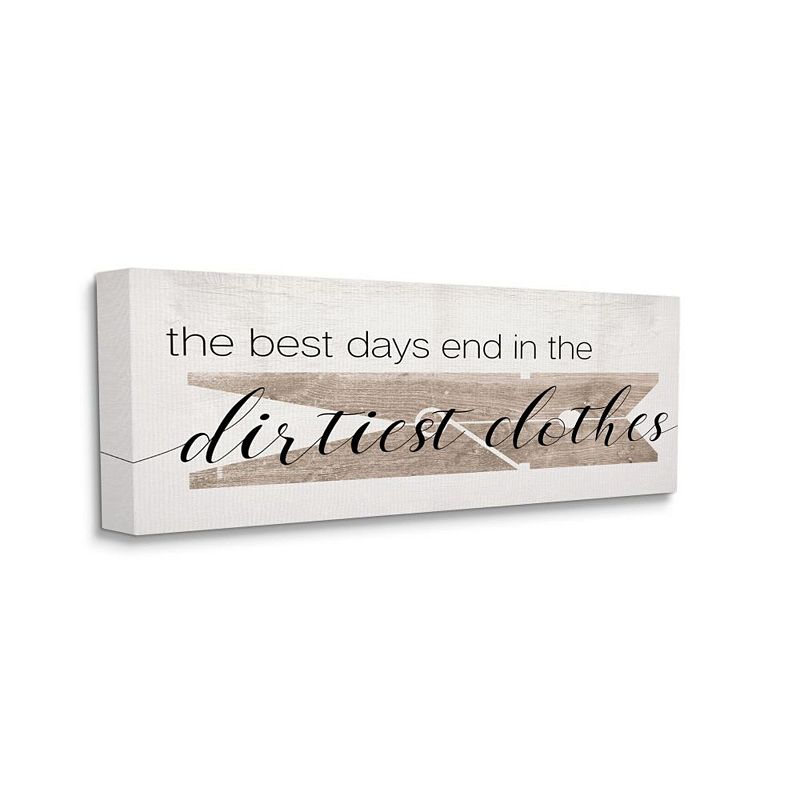 Stupell Home Decor Best Days End in Dirtiest Clothes Laundry Clothespin Wal