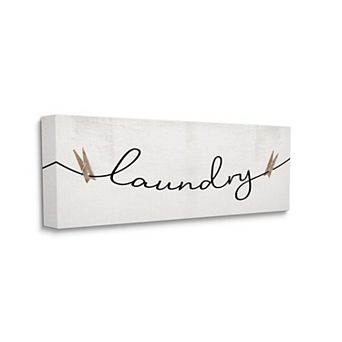 Stupell Home Decor Clothespins on the Laundry Line Typography Canvas Wall Art