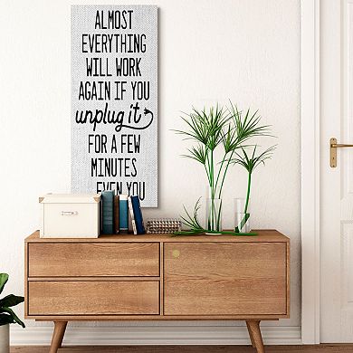 Stupell Home Decor If You Unplug It Motivational Self-Care Technology Pun Canvas Wall Art