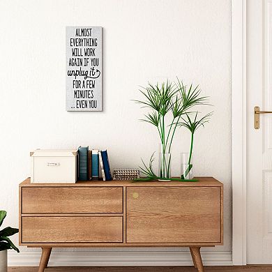 Stupell Home Decor If You Unplug It Motivational Self-Care Technology Pun Canvas Wall Art