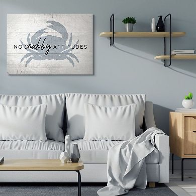Stupell Home Decor No Crabby Attitudes Canvas Wall Art