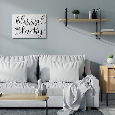 Stupell Home Decor Blessed Not Lucky Canvas Wall Art