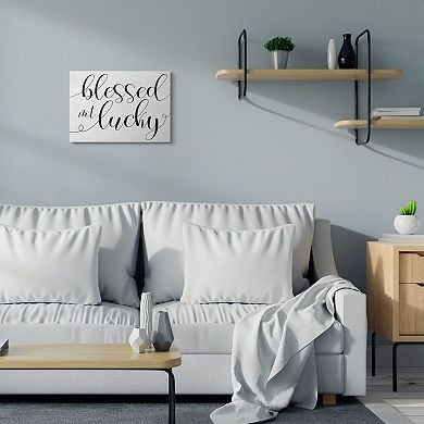 Stupell Home Decor Blessed Not Lucky Canvas Wall Art