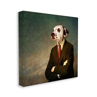 Stupell Home Decor Dalmatian In Men's Fashion Family Pet Portrait Canvas Wall Art