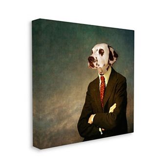 Stupell Home Decor Dalmatian In Men's Fashion Family Pet Portrait Canvas Wall Art