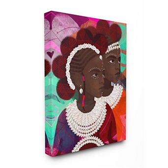 Girls Stupell Home Decor Young Girls of Power with Circular Shape Patterns Canvas Wall Art