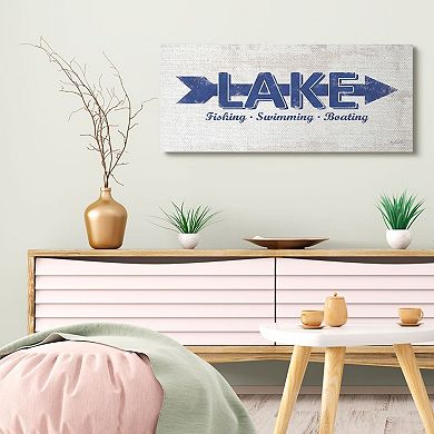 Stupell Home Decor Lake Directional Arrow Sign With Water Activities Wall Art