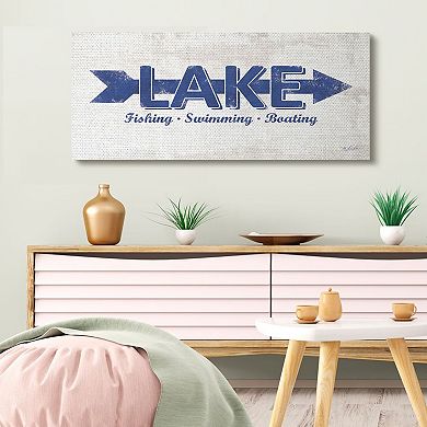 Stupell Home Decor Lake Directional Arrow Sign With Water Activities Wall Art