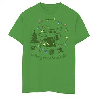 Boys 6-20 Star Wars Christmas The Child Merry Force Be With You Graphic Tee