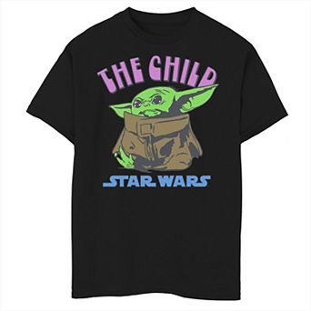 Boys 6-20 Star Wars The Mandalorian The Child Red Text Portrait Graphic Tee