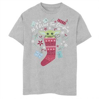 Boys 8-20 Star Wars The Mandalorian The Child All I Want For Christmas Graphic Tee