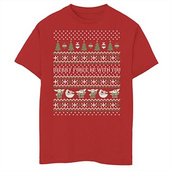 Boys 6-20 Star Wars The Mandalorian The Child Ugly Christmas Sweater Graphic Tee