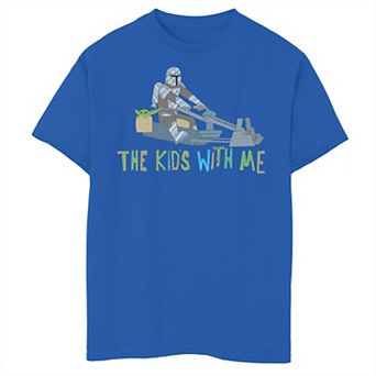 Boys 6-20 Star Wars The Mandalorian The Kids With Me Text Graphic Tee