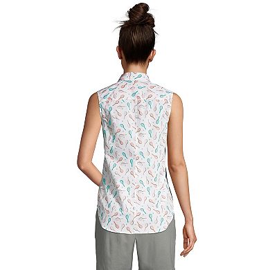 Petite Lands' End No-Iron Supima Cotton Sleeveless Shirt