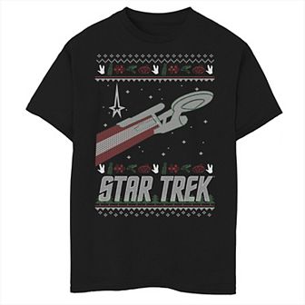 Boys 8-20 Star Trek Original Series Holiday Enterprise Graphic Tee