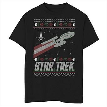 Boys 8-20 Star Trek Original Series Holiday Enterprise Graphic Tee