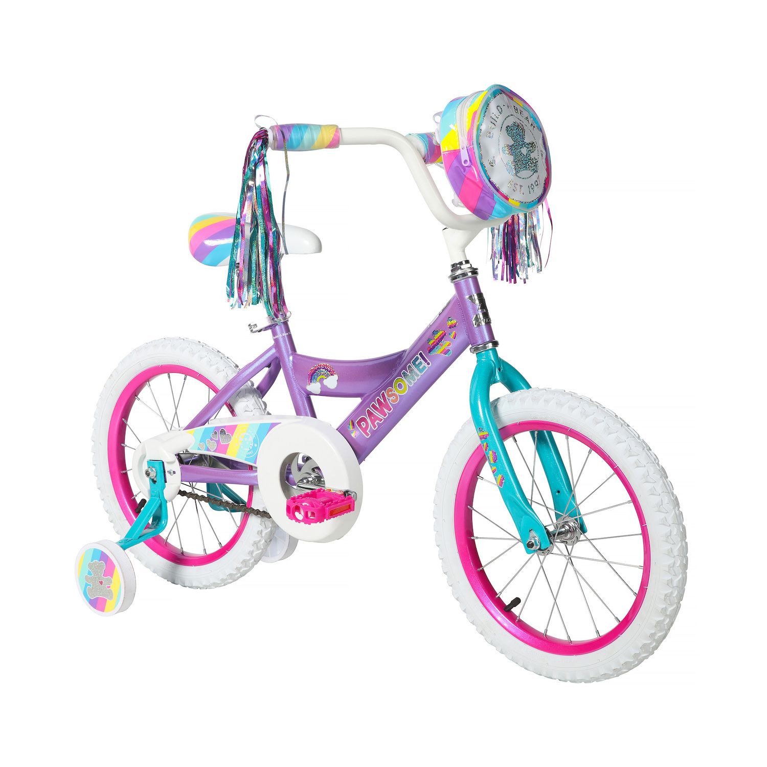 rainbow bike with training wheels