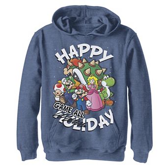 Boys 8-20 Nintendo Happy Game Day Group Shot Graphic Fleece Hoodie