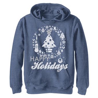 Boys 8-20 Super Mario Happy Holidays Christmas Tree Graphic Fleece Hoodie