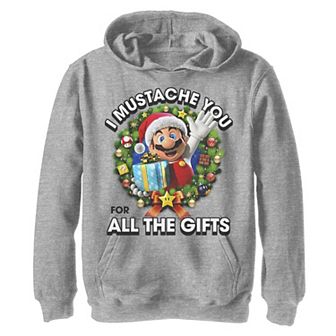 Boys 8-20 Nintendo Super Mario All The Gifts Christmas Graphic Fleece Hoodie