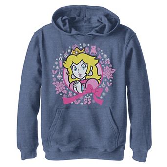 Boys 8-20 Super Mario Bros. Princess Peach Christmas Knit Style Graphic Fleece Hoodie