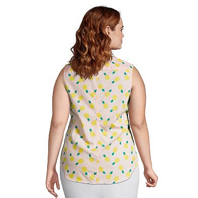 Plus Size Lands' End No-Iron Supima Cotton Sleeveless Shirt