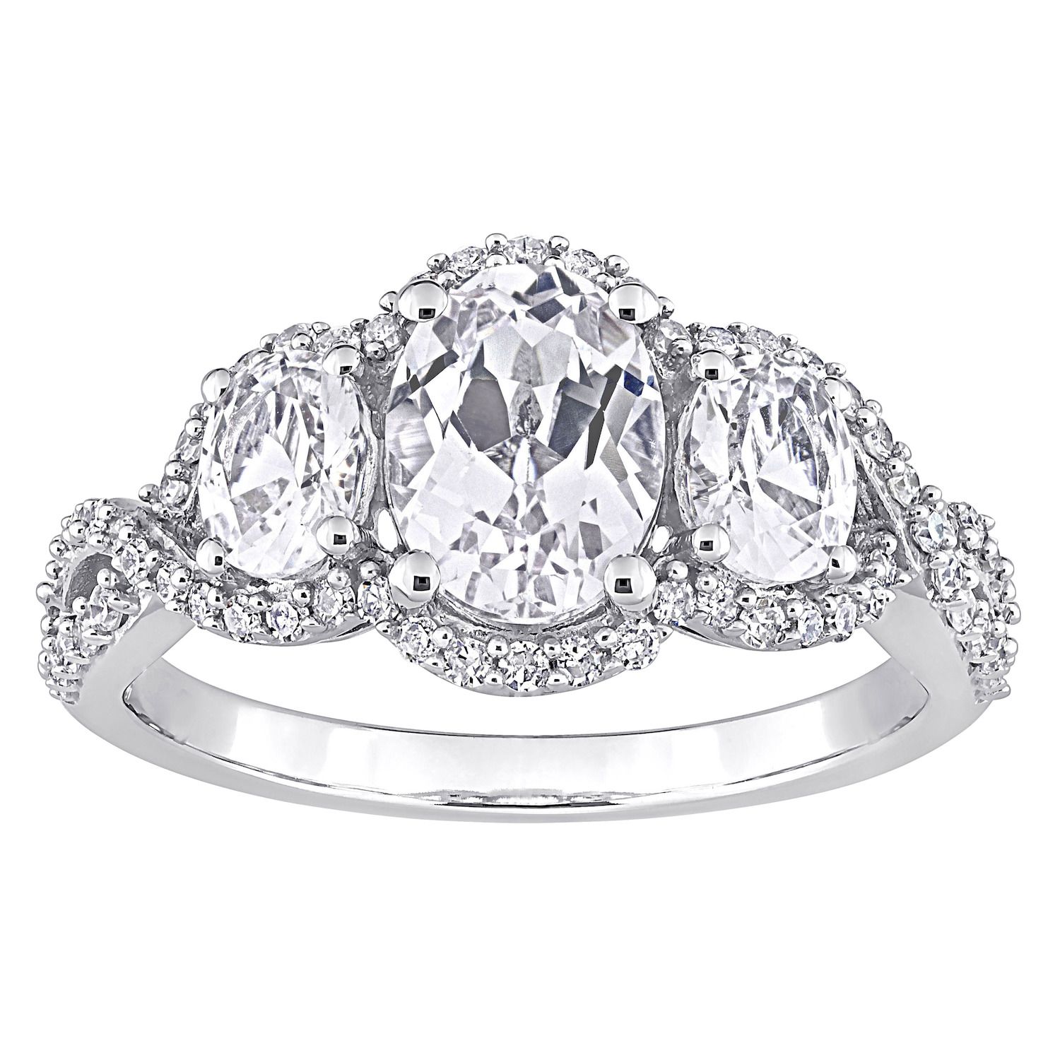 Stella Grace 10k White Gold Lab-Created White Sapphire & 1/3