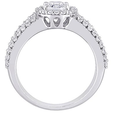 Stella Grace 10k White Gold Lab-Created White Sapphire Oval Engagement Ring