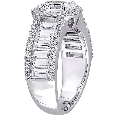 Stella Grace 10k White Gold Lab-Created White Sapphire Oval Engagement Ring
