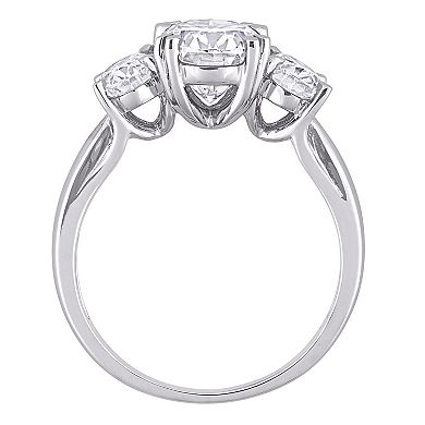 Stella Grace 10k White Gold Lab-Created Moissanite 3-Stone Engagement Ring