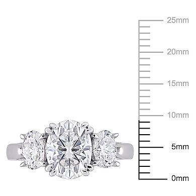Stella Grace 10k White Gold Lab-Created Moissanite 3-Stone Engagement Ring
