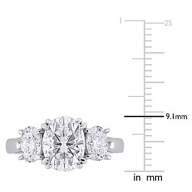 Stella Grace 10k White Gold Lab-Created Moissanite 3-Stone Engagement Ring