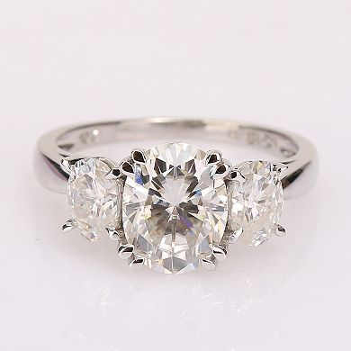 Stella Grace 10k White Gold Lab-Created Moissanite 3-Stone Engagement Ring