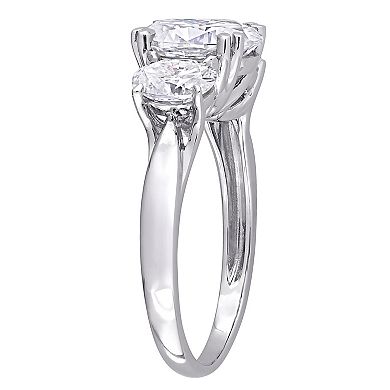 Stella Grace 10k White Gold Lab-Created Moissanite 3-Stone Engagement Ring
