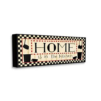 Stupell Home Decor Home Is In the Kitchen Pot and Pan Word Design Wall Art