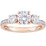 Stella Grace 10k Rose Gold Lab-Created Moissanite 3-Stone Engagement Ring
