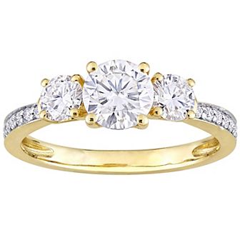 Stella Grace 10k Gold Lab-Created Moissanite 3-Stone Engagement Ring