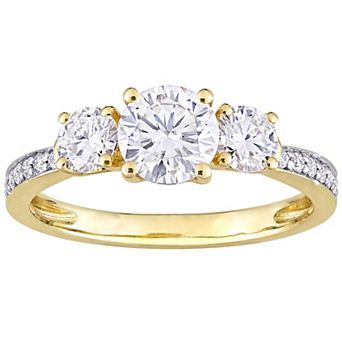 Stella Grace 10k Gold Lab-Created Moissanite 3-Stone Engagement Ring