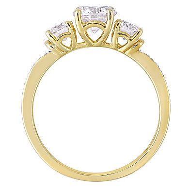 Stella Grace 10k Gold Lab-Created Moissanite 3-Stone Engagement Ring