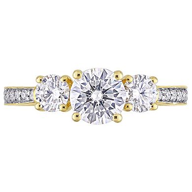 Stella Grace 10k Gold Lab-Created Moissanite 3-Stone Engagement Ring