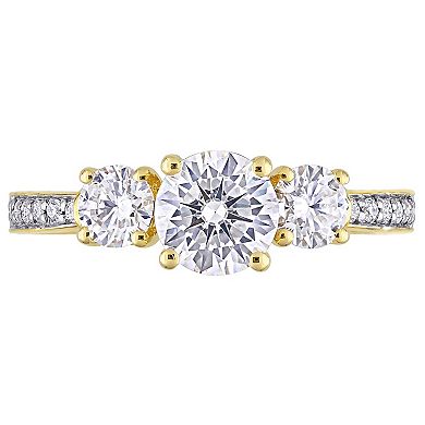 Stella Grace 10k Gold Lab-Created Moissanite 3-Stone Engagement Ring