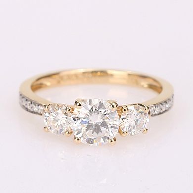 Stella Grace 10k Gold Lab-Created Moissanite 3-Stone Engagement Ring