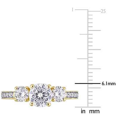 Stella Grace 10k Gold Lab-Created Moissanite 3-Stone Engagement Ring