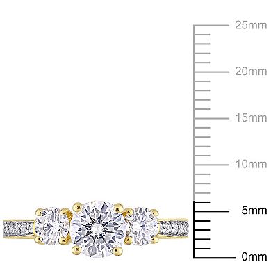 Stella Grace 10k Gold Lab-Created Moissanite 3-Stone Engagement Ring