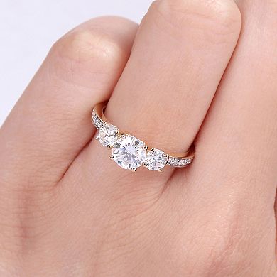 Stella Grace 10k Gold Lab-Created Moissanite 3-Stone Engagement Ring