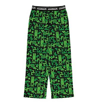 Boys 4 16 Minecraft Creeper Cube Pajama Pants