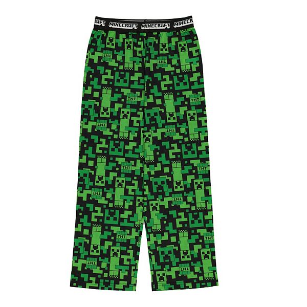 Boys 4 16 Minecraft Creeper Cube Pajama Pants