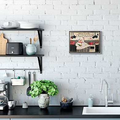 Stupell Home Decor Home is in the Kitchen with Happy Chef Illustration Wall Art